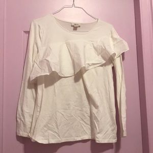 White ruffle top